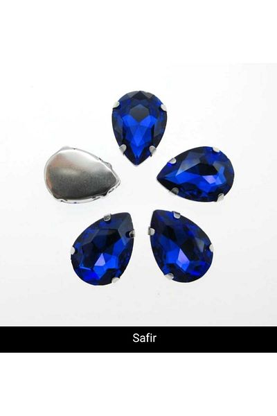 yiğit aksesuar 13X18 (1.8 cm) Sapphire Drop Case Planted Glass Stones 40 Pieces