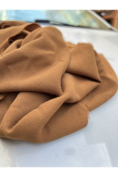 Kumaş Sevdası Jorjet Sandy Crepe Dark Mustard Breeze 150 Cm