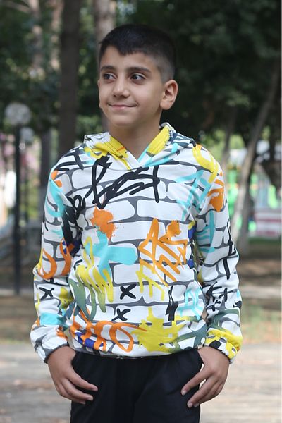 han collection hanorac unisex cu glugă cu model pentru copii 7-14 ani