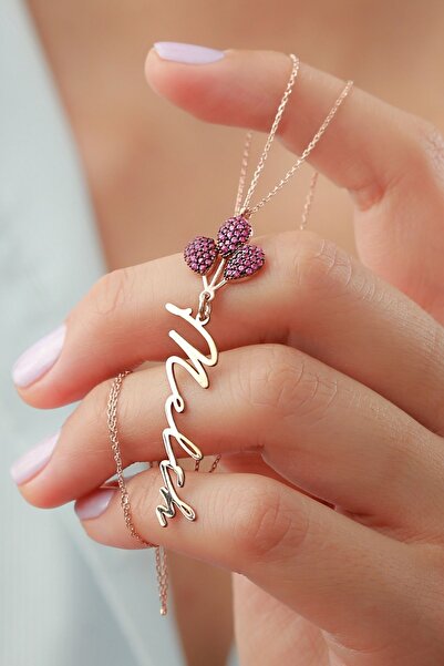 Silvano Jewelry 925 Ayar Gümüş Isimli Kırmızı Balonlu Kız Kolye