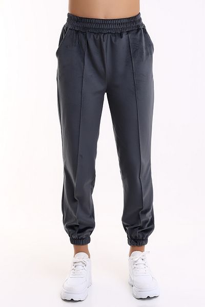 winmoda Γυναικείο Φούτερ Soft Velvet Jogger / Γκρι