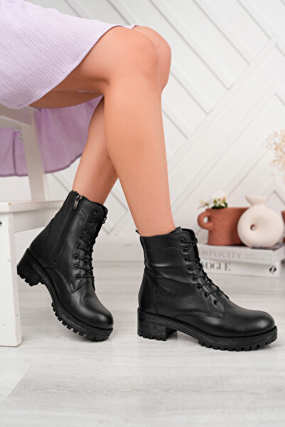 Deri Expres Δερμάτινο Γυναικείο Μποτάκι Καθημερινό KCM-0035