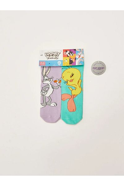 LC Waikiki Опаковка от 3 броя шарени чорапи за момичета Looney Tunes
