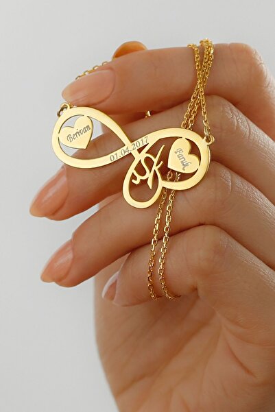 Silvano Jewelry 925 Ayar Gümüş Isimli Sonsuz Aşk Kolyesi