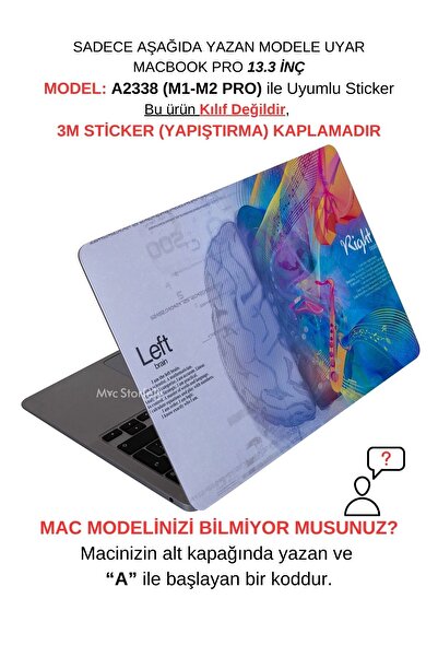 Mcstorey Macbook Pro M1-m2 Kılıf 13inç Sticker Yapıştırma A2338 Ile Uyumlu Ka...