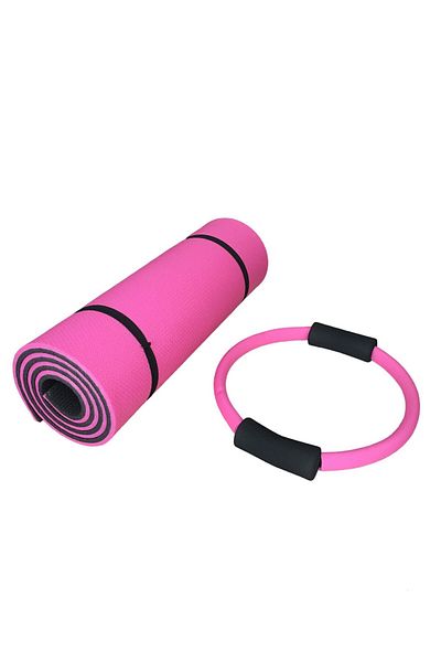 pekial Ckspor 14 mm Pilates Mat - Double Sided, 35 cm Pilates Circle, Set of 2 Pilates