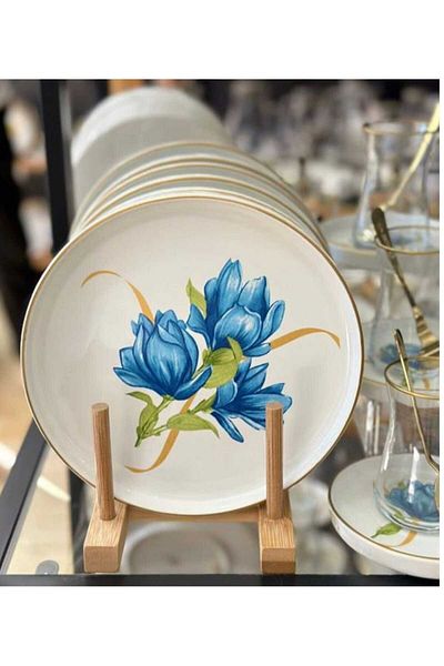 ariana sytle 18 Piece Blue Flower Tea Cake Set