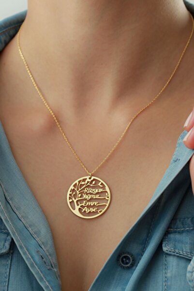 Silvano Jewelry 925 Ayar Gümüş Isimli Soy Ağacı Kolye