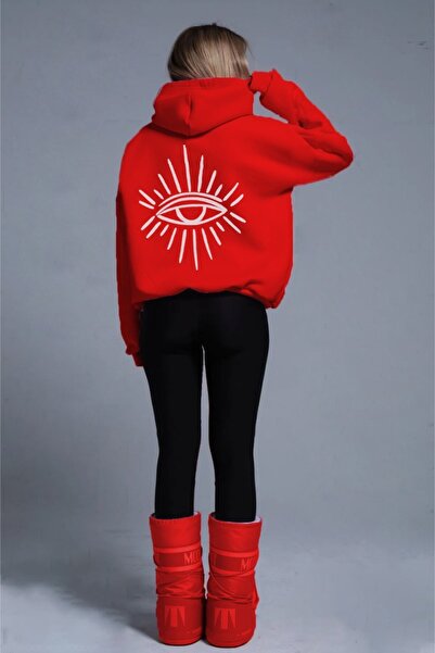 NewCabin Red Eye Printed 3 thread Sweatshirt - Raised Thick 3 thread