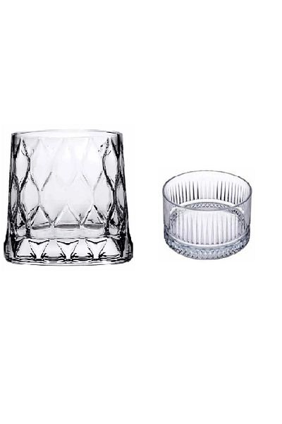 Paşabahçe Set of 4 Leafy Whiskey Glasses 300 Cc and 2 Elysia Snack Bowl 235 Cc
