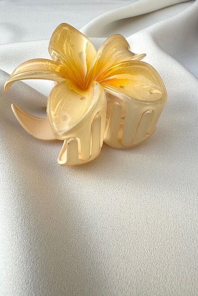 yucelique Hibiscus Lotus Aloha Flower Emi Jay Design Clothespin Hair Clip (7.5 CM)