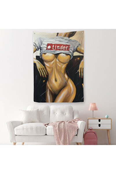 Harita Sepeti مفرش حائط بمظهر زيتي للسيدات - سجادة-5119