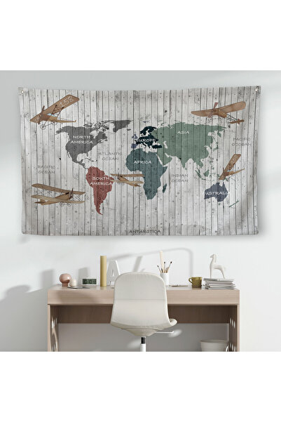 Harita Sepeti Edukativna mapa sveta Atlas sveta Zidna obloga za dečiju i bebi...