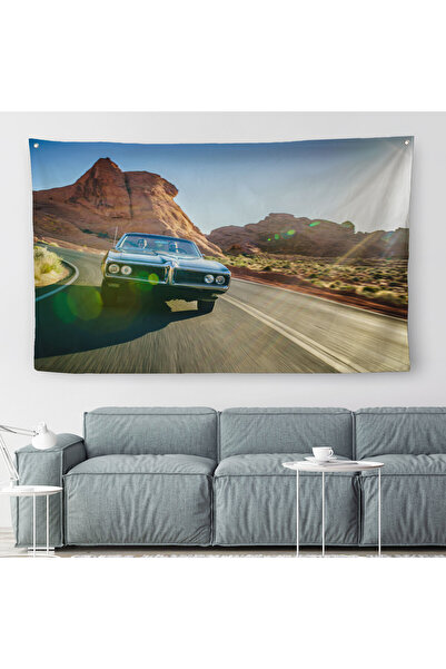 Harita Sepeti Pânză decorativă pentru mașină veche în deșert-Covor-3516