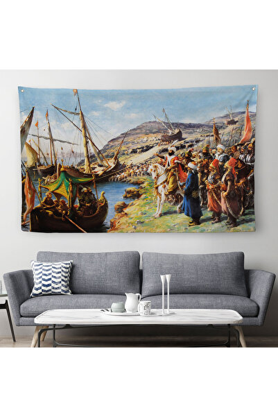 Harita Sepeti Asediul Istanbul al lui Fatih Sultan Mehmet, Navele merg pe jos de la pământ Tapiserie-Covor-6616