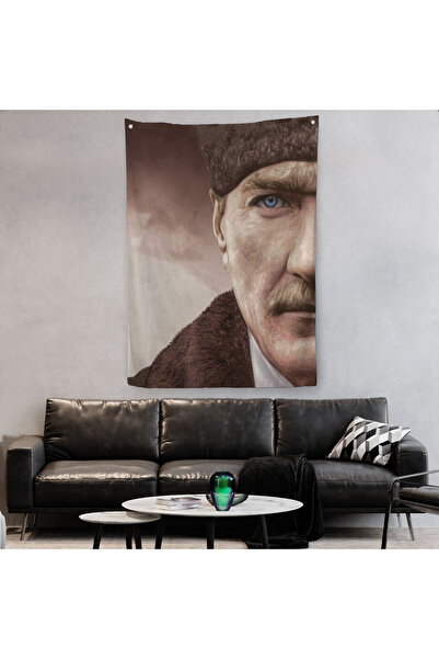 Harita Sepeti Mustafa Kemal Atatürk Dekoratif Duvar Örtüsü - Halısı -6166