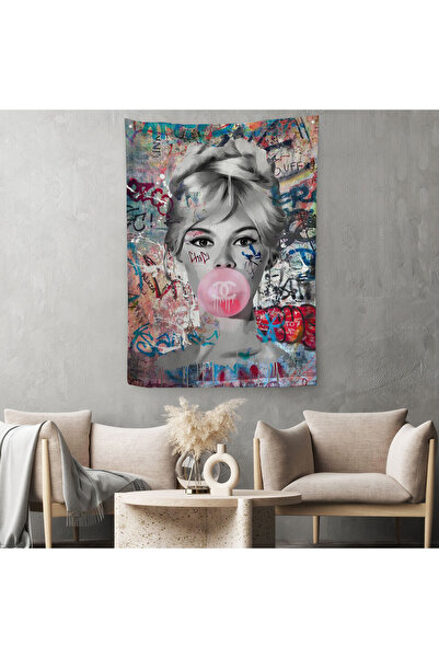 Harita Sepeti Brigitte Bardot Grafiti Pop Art Zidna Obloga - Tepih si-6469