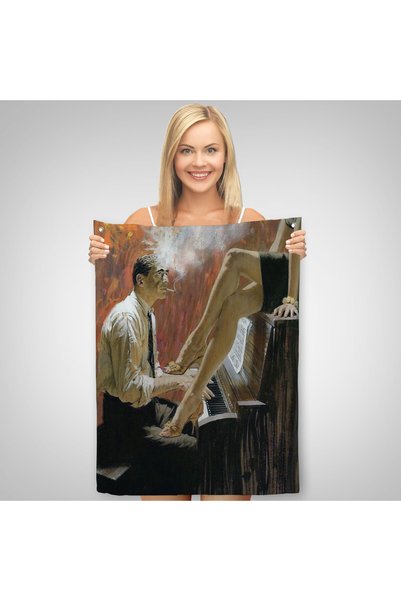 Harita Sepeti Man and Woman Playing Piano Wall Covering - Carpet-6191