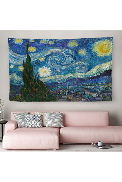Harita Sepeti Vincent Van Gogh, Zvezdana noć, platno za zid - Tepih si-5165