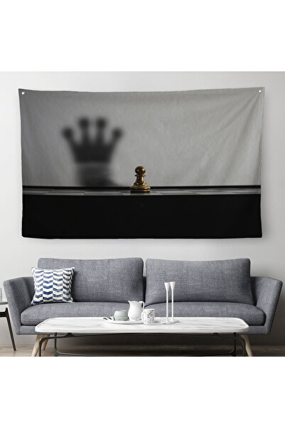 Harita Sepeti Artă de perete din pânză Chess Shadow Crown, decor pentru dormitor și birou-5390