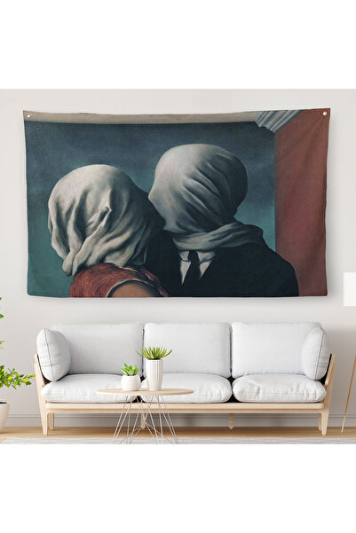 Harita Sepeti رين ماغريت عشاق الجدار القماش-السجاد-5161