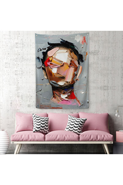 Harita Sepeti Пензель Удар Людське обличчя Настінне покриття - Килим, Абстрак...