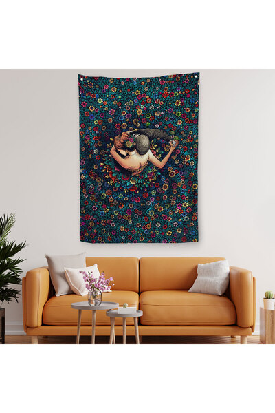 Harita Sepeti غطاء حائط عيد الحب الراقص مع زهور ملونة - سجادة-6200