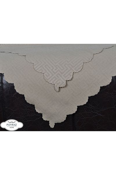 POYRAZ Matte Patterned Chenille Kumbeige Double Sided Sofa Sofa Bed Cover Shawl