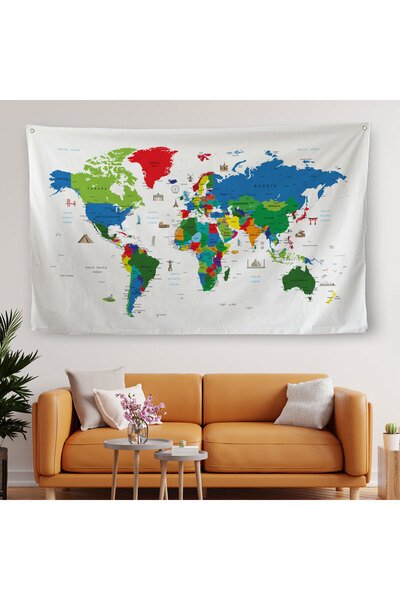 Harita Sepeti Карта світу з відомими місцями та символами 1002