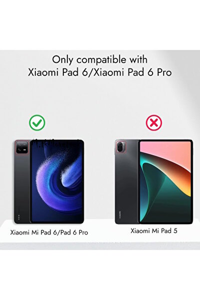 m.tk moveteck Xiaomi Pad 6 / Pad 6 Pro 11 Inç Kılıf Akıllı Smart Uyku Modlu Standlı Ekran Camı Kalem Set