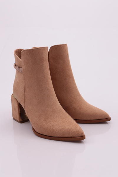 DGN Nude Suede Women's Boots - 31133534
