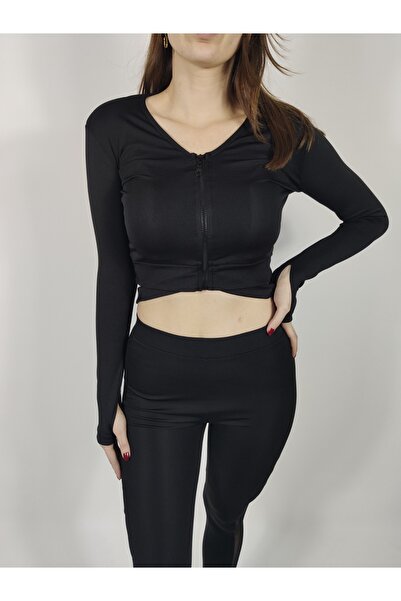 Ayya Women Crop Shirt Zippered Athlete Fitnes