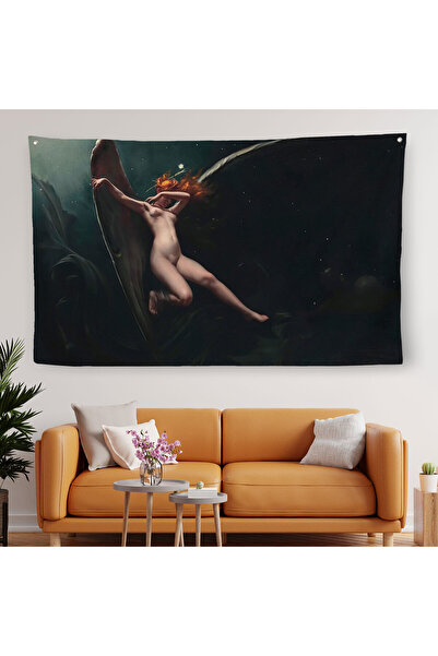 Harita Sepeti سجادة قماش خرافية تحت السماء المرصعة بالنجوم، سجادة حائط فنية ك...