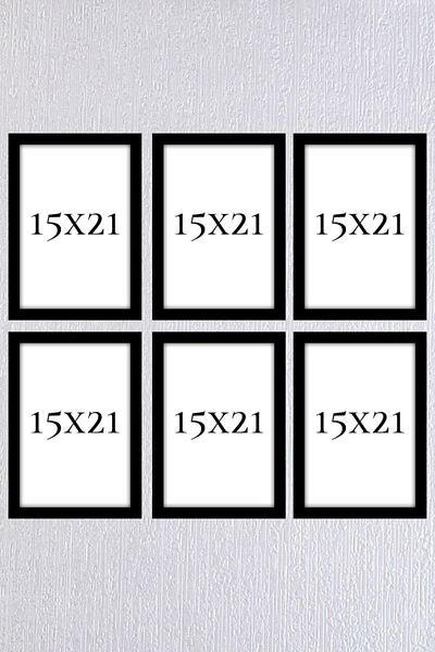 AS TİCARET 6 Pieces 15x21 Black Frame Set 6 Pieces (A5) 15x21 Leg Model