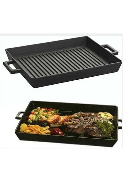 Lava Cast Iron Rectangular 26x32 Grill Pan with Metal Handle