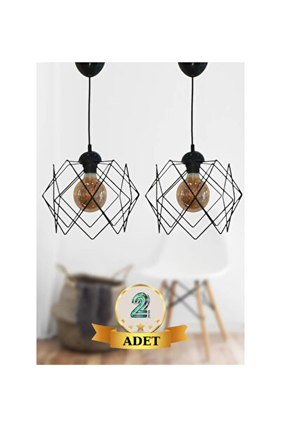 Genel Markalar 2 Adet Siyah Sarkıt Avize, Prizma Tekli Sarkıt Avize Koza