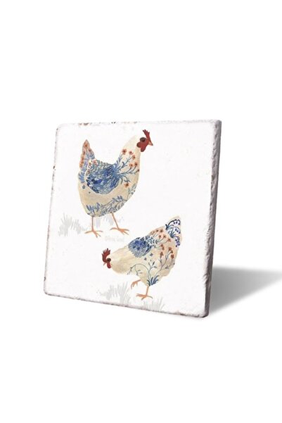 LWP Shop Blue Blanc Tavuklar Bardak Altlığı