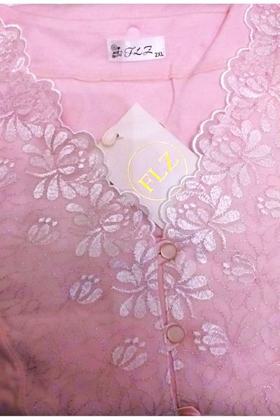FLZ Plus Size Winter Women's Lace Elegant Nightgown
