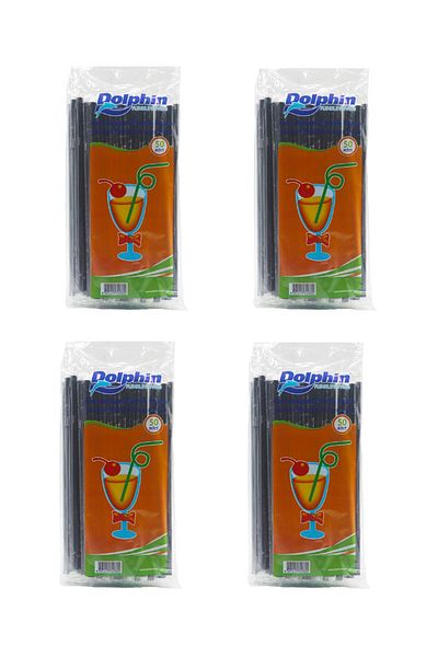 Yusuf Dirik YD Party Supplies Gelatin Wrapped Thick Bellows Straws 300 Pieces 24 cm 8 mm Milkshake Frozen Cocktail Compatible