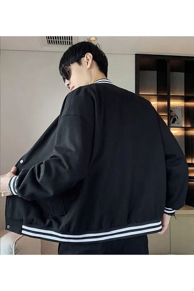 DEEFWEAR Μαύρο Unisex Oversize College Jacket