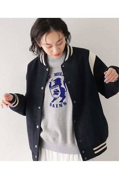 DEEFWEAR Тъмносиньо унисекс голямо колежанско яке