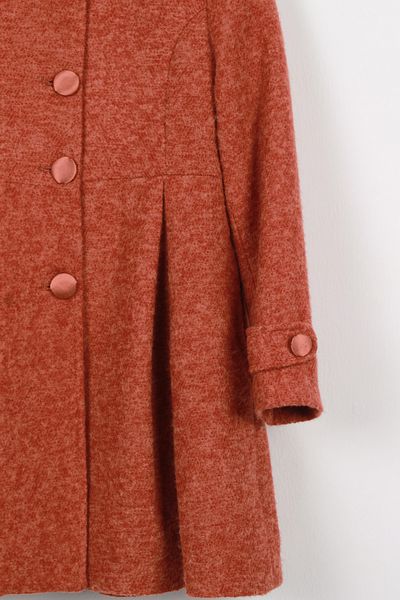 incity Girl's Wool Collar Plush Detailed Coat