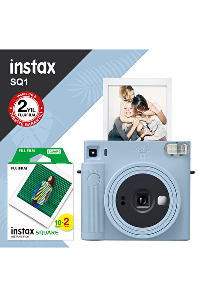 Fujifilm Instax Sq1 Buz Mavi Fotoğraf Makinesi Ve 20li Kare Film