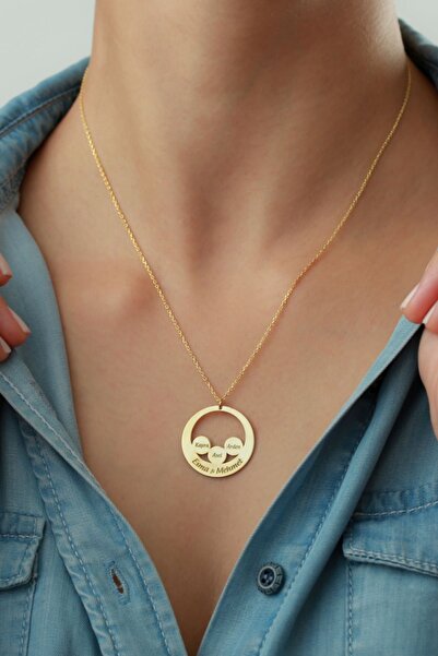 Silvano Jewelry 925 Ayar Gümüş Kişiye Özel Üçlü Kalp Plaka Kolye