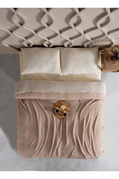 MYLASA HOME Double Face Planets 4 Katlı Müslin Yatak Örtüsü Tek Kişilik 160x220cm