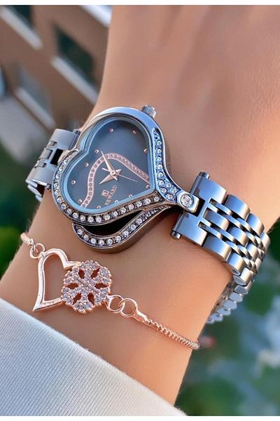 Reward Brand Smoke Color Waterproof Steel Cord Women's Wristwatch - Bracelet