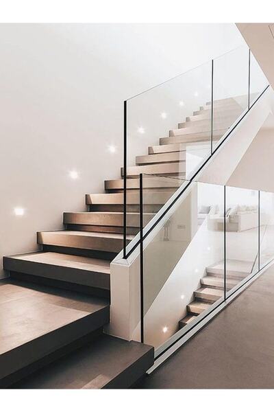 DOGOWOODS Krom Kasa Kare Sensörlü, 3 Watt Mavi Işık Ledli Merdiven, Hol, Basa...