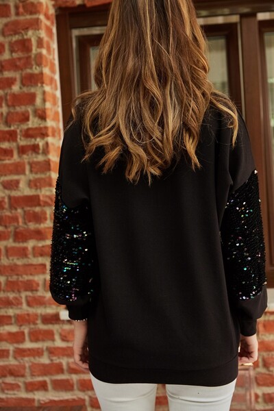 XHAN Φιδρώτα με φερμουάρ και μανίκια με παγιέτες 9yxk8-41857-02