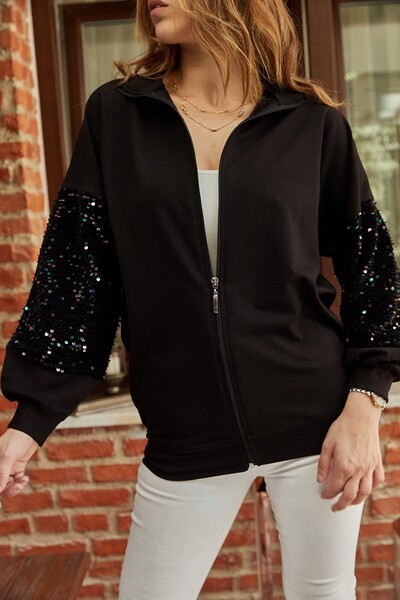 XHAN Φιδρώτα με φερμουάρ και μανίκια με παγιέτες 9yxk8-41857-02