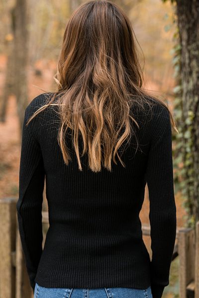 XHAN Black Turtleneck Knitwear 9YXK6-41552-02